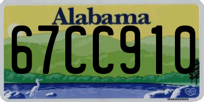 AL license plate 67CC910