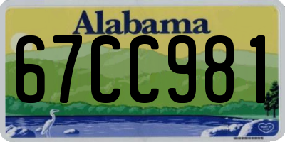AL license plate 67CC981