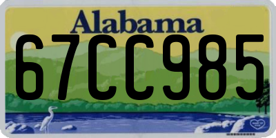 AL license plate 67CC985