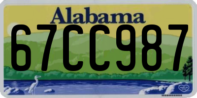 AL license plate 67CC987