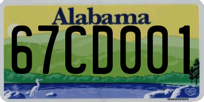 AL license plate 67CD001