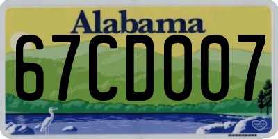 AL license plate 67CD007