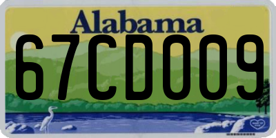 AL license plate 67CD009