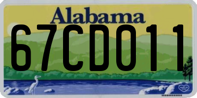 AL license plate 67CD011
