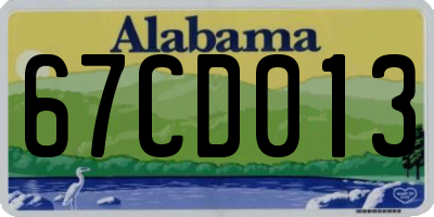 AL license plate 67CD013