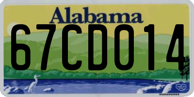 AL license plate 67CD014