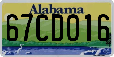 AL license plate 67CD016