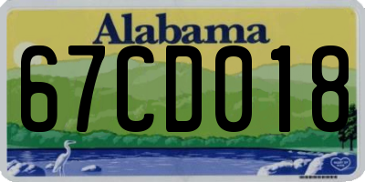 AL license plate 67CD018