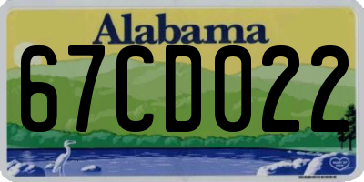 AL license plate 67CD022