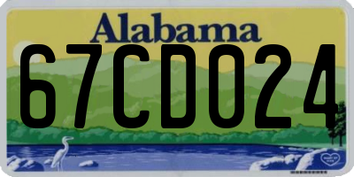 AL license plate 67CD024