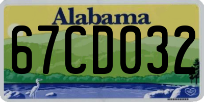 AL license plate 67CD032
