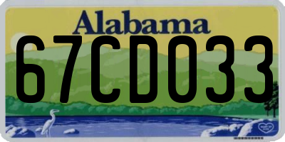 AL license plate 67CD033