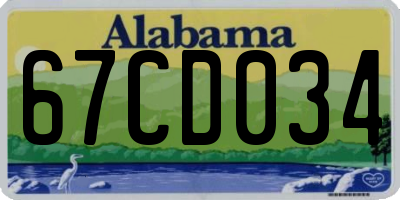 AL license plate 67CD034