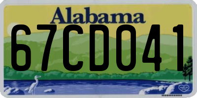 AL license plate 67CD041