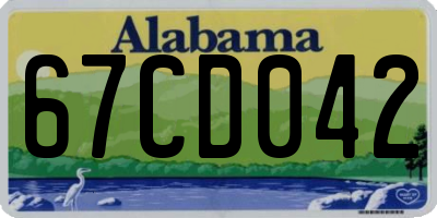 AL license plate 67CD042
