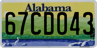 AL license plate 67CD043