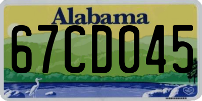 AL license plate 67CD045
