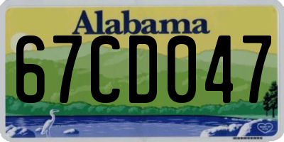 AL license plate 67CD047