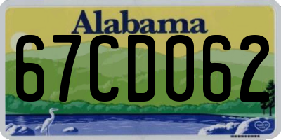 AL license plate 67CD062