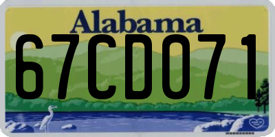 AL license plate 67CD071