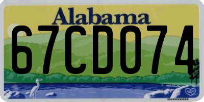 AL license plate 67CD074