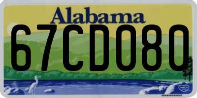 AL license plate 67CD080
