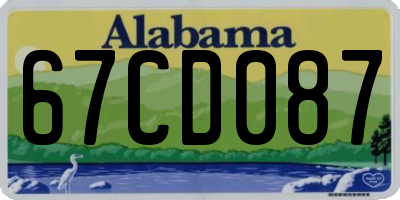 AL license plate 67CD087