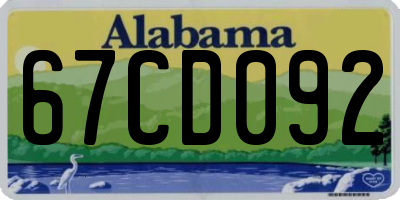 AL license plate 67CD092