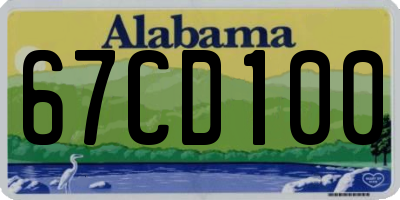 AL license plate 67CD100