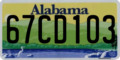 AL license plate 67CD103