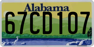 AL license plate 67CD107
