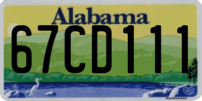 AL license plate 67CD111