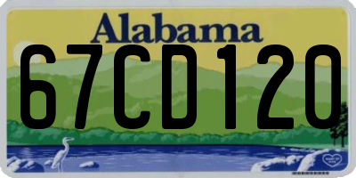 AL license plate 67CD120
