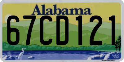 AL license plate 67CD121