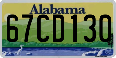 AL license plate 67CD130