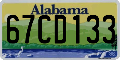 AL license plate 67CD133