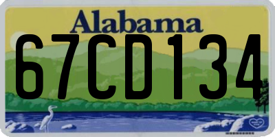 AL license plate 67CD134