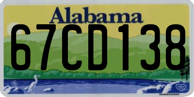 AL license plate 67CD138