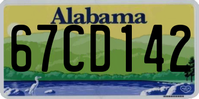 AL license plate 67CD142