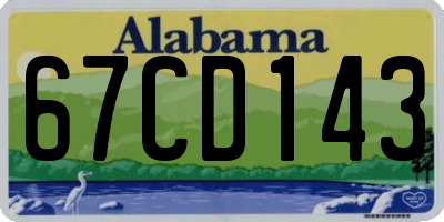 AL license plate 67CD143