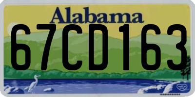AL license plate 67CD163