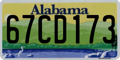 AL license plate 67CD173