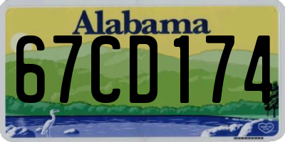 AL license plate 67CD174