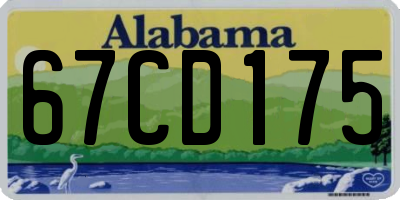 AL license plate 67CD175