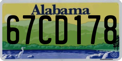 AL license plate 67CD178