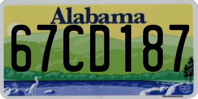 AL license plate 67CD187
