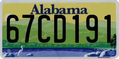 AL license plate 67CD191