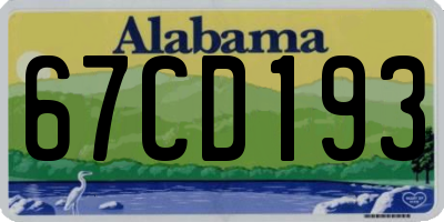 AL license plate 67CD193