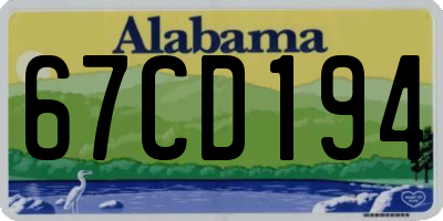 AL license plate 67CD194
