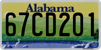 AL license plate 67CD201
